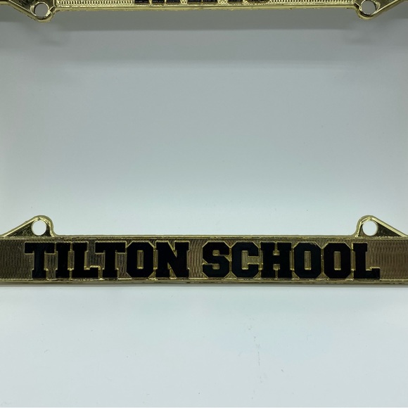 The Tilton School License Plate Frame New Hampshire Metal Gold Tone New Prep - Picture 10 of 12
